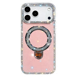 Custodia per telefono IMD a doppia faccia con supporto glitterato e strass, For iPhone 17 Pro Max, For iPhone 17 Pro, For iPhone 17, For iPhone Air