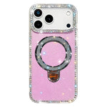 Custodia per telefono IMD a doppia faccia con supporto glitterato e strass, For iPhone 17 Pro Max, For iPhone 17 Pro, For iPhone 17, For iPhone Air