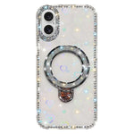 Custodia per telefono IMD a doppia faccia con supporto glitterato e strass, For iPhone 17 Pro Max, For iPhone 17 Pro, For iPhone 17, For iPhone Air