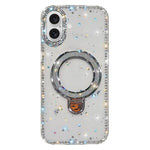 Custodia per telefono IMD a doppia faccia con supporto glitterato e strass, For iPhone 17 Pro Max, For iPhone 17 Pro, For iPhone 17, For iPhone Air