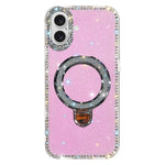 Custodia per telefono IMD a doppia faccia con supporto glitterato e strass, For iPhone 17 Pro Max, For iPhone 17 Pro, For iPhone 17, For iPhone Air