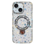 Custodia per telefono IMD a doppia faccia con supporto glitterato e strass, For iPhone 15 Pro Max, For iPhone 15 Pro, For iPhone 15, For iPhone 14