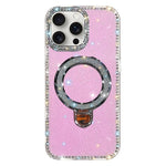 Custodia per telefono IMD a doppia faccia con supporto glitterato e strass, For iPhone 14 Pro, For iPhone 14 Pro Max, For iPhone 13 Pro Max, For iPhone 13 Pro