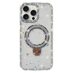 Custodia per telefono IMD a doppia faccia con supporto glitterato e strass, For iPhone 14 Pro, For iPhone 14 Pro Max, For iPhone 13 Pro Max, For iPhone 13 Pro