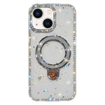 Custodia per telefono IMD a doppia faccia con supporto glitterato e strass, For iPhone 13