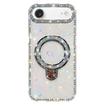 Custodia per telefono IMD a doppia faccia con supporto glitterato e strass, For iPhone 17 Pro Max, For iPhone 17 Pro, For iPhone 17, For iPhone Air