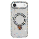 Custodia per telefono IMD a doppia faccia con supporto glitterato e strass, For iPhone 17 Pro Max, For iPhone 17 Pro, For iPhone 17, For iPhone Air