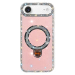 Custodia per telefono IMD a doppia faccia con supporto glitterato e strass, For iPhone 17 Pro Max, For iPhone 17 Pro, For iPhone 17, For iPhone Air