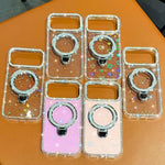 Custodia per telefono IMD a doppia faccia con supporto glitterato e strass, For iPhone 14 Pro, For iPhone 14 Pro Max, For iPhone 13 Pro Max, For iPhone 13 Pro