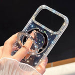 Custodia per telefono IMD a doppia faccia con supporto glitterato e strass, For iPhone 17 Pro Max, For iPhone 17 Pro, For iPhone 17, For iPhone Air