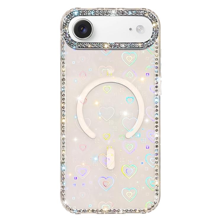 Custodia per telefono ibrida in TPU e IMD PC con strass su entrambi i lati e magnete., For iPhone 17 Pro Max, For iPhone 17 Pro, For iPhone 17, For iPhone Air