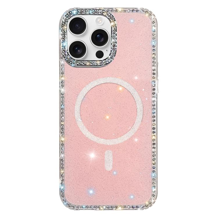 Custodia per telefono ibrida in TPU e IMD PC con strass su entrambi i lati e magnete., For iPhone 16 Pro Max, For iPhone 16 Pro, For iPhone 16 Plus, For iPhone 16