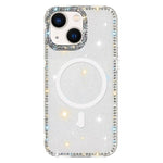 Custodia per telefono ibrida in TPU e IMD PC con strass su entrambi i lati e magnete., For iPhone 13