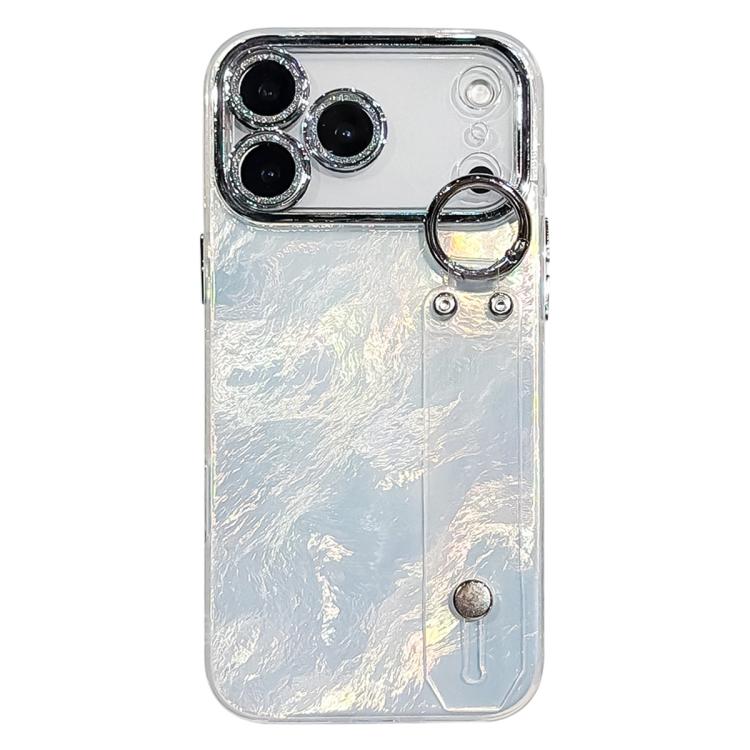 Custodia per telefono in TPU con cinturino da polso dalla texture metallica simile a una lamina placcata e pellicola protettiva per l'obiettivo., For iPhone 17 Pro Max, For iPhone 17 Pro, For iPhone 17, For iPhone Air, For iPhone 16 Pro Max            ...