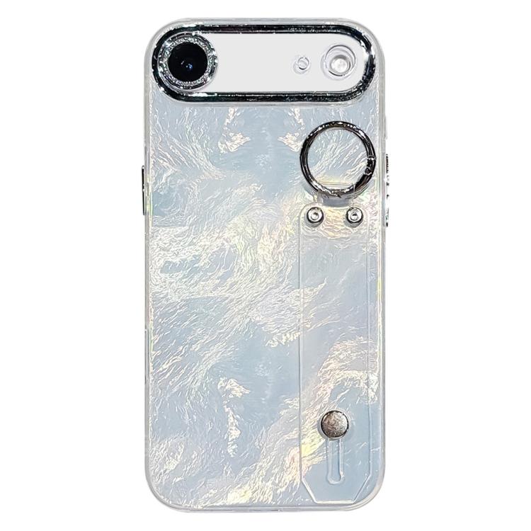 Custodia per telefono in TPU con cinturino da polso dalla texture metallica simile a una lamina placcata e pellicola protettiva per l'obiettivo., For iPhone 17 Pro Max, For iPhone 17 Pro, For iPhone 17, For iPhone Air, For iPhone 16 Pro Max            ...