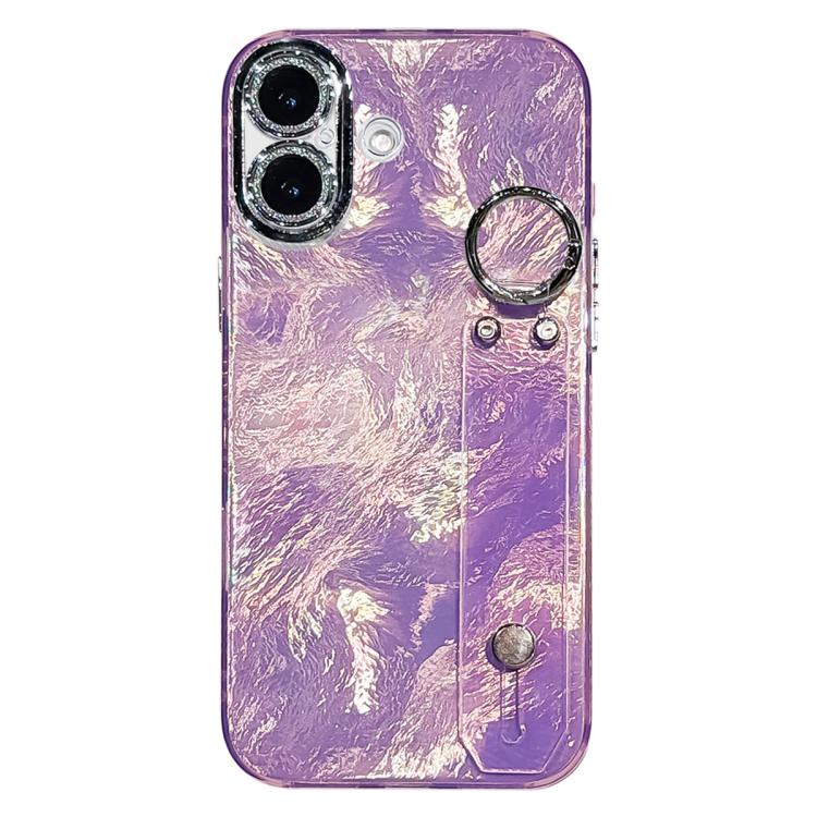 Custodia per telefono in TPU con cinturino da polso dalla texture metallica simile a una lamina placcata e pellicola protettiva per l'obiettivo., For iPhone 17 Pro Max, For iPhone 17 Pro, For iPhone 17, For iPhone Air, For iPhone 16 Pro Max            ...