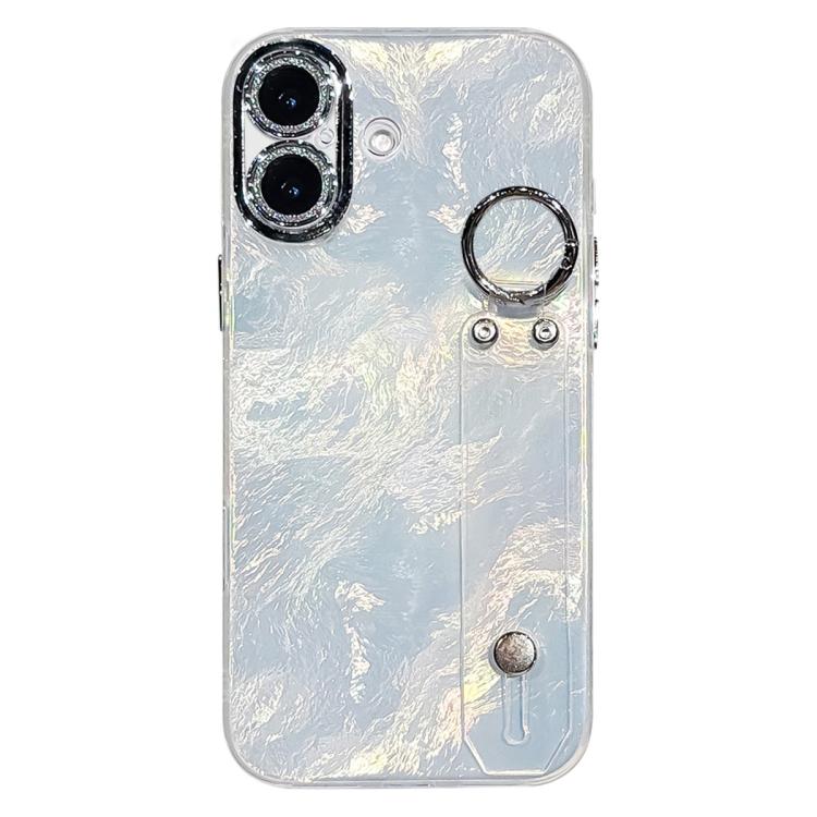Custodia per telefono in TPU con cinturino da polso dalla texture metallica simile a una lamina placcata e pellicola protettiva per l'obiettivo., For iPhone 17 Pro Max, For iPhone 17 Pro, For iPhone 17, For iPhone Air, For iPhone 16 Pro Max            ...