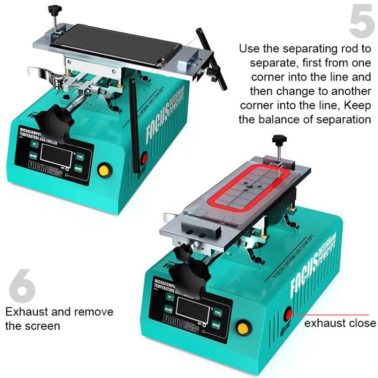 RF4 FREEDOM Separatore LCD a vuoto potente con rotazione a 360° da 7 pollici, EU Plug, US Plug