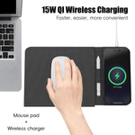 Tappetino per mouse/caricabatterie wireless magnetico pieghevole multifunzionale U39 da 15 W