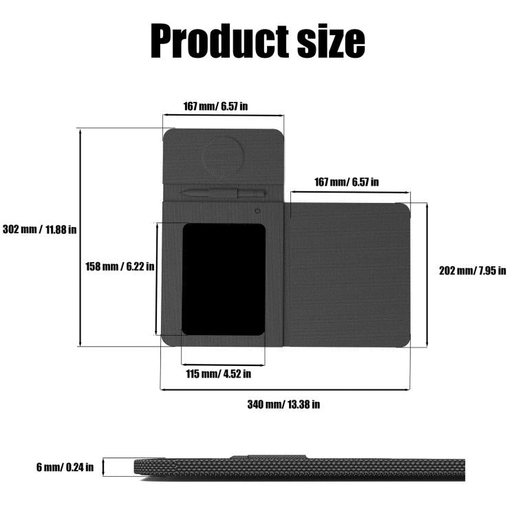 Tappetino per mouse/caricabatterie wireless magnetico pieghevole multifunzionale U39 da 15 W