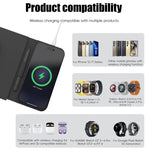 Tappetino per mouse/caricabatterie wireless magnetico pieghevole multifunzionale U39 da 15 W
