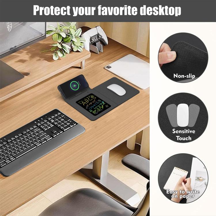 Tappetino per mouse/caricabatterie wireless magnetico pieghevole multifunzionale U39 da 15 W