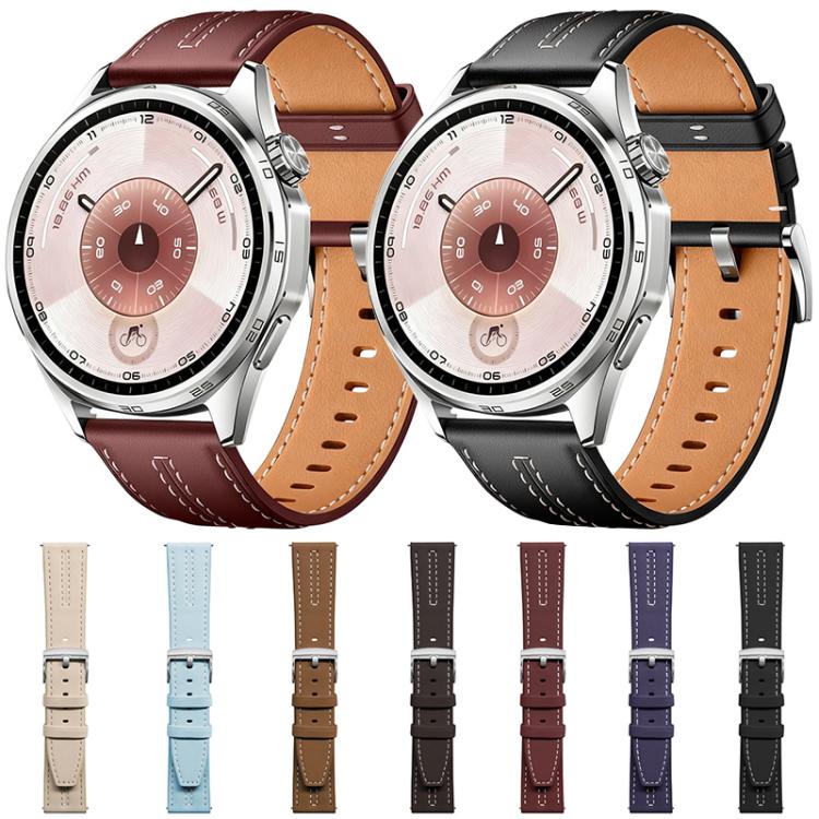 Cinturino per orologio xDfind in ecopelle con texture effetto pelle bovina composita, 18mm For Huawei Watch GT 6 41mm, 20mm, 22mm
