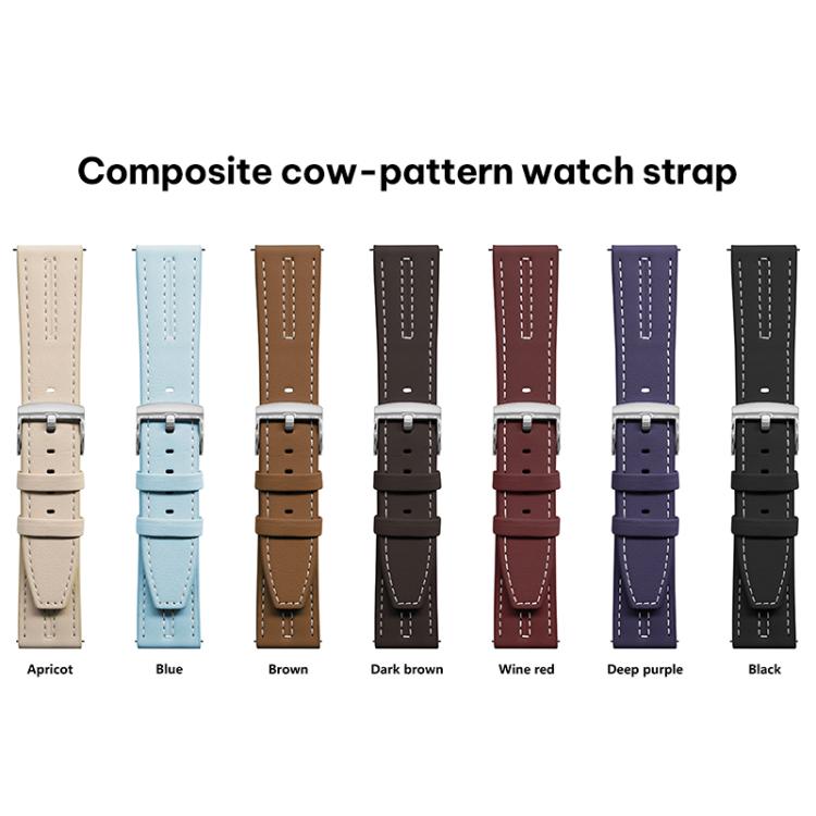 Cinturino per orologio xDfind in ecopelle con texture effetto pelle bovina composita, 18mm For Huawei Watch GT 6 41mm, 20mm, 22mm