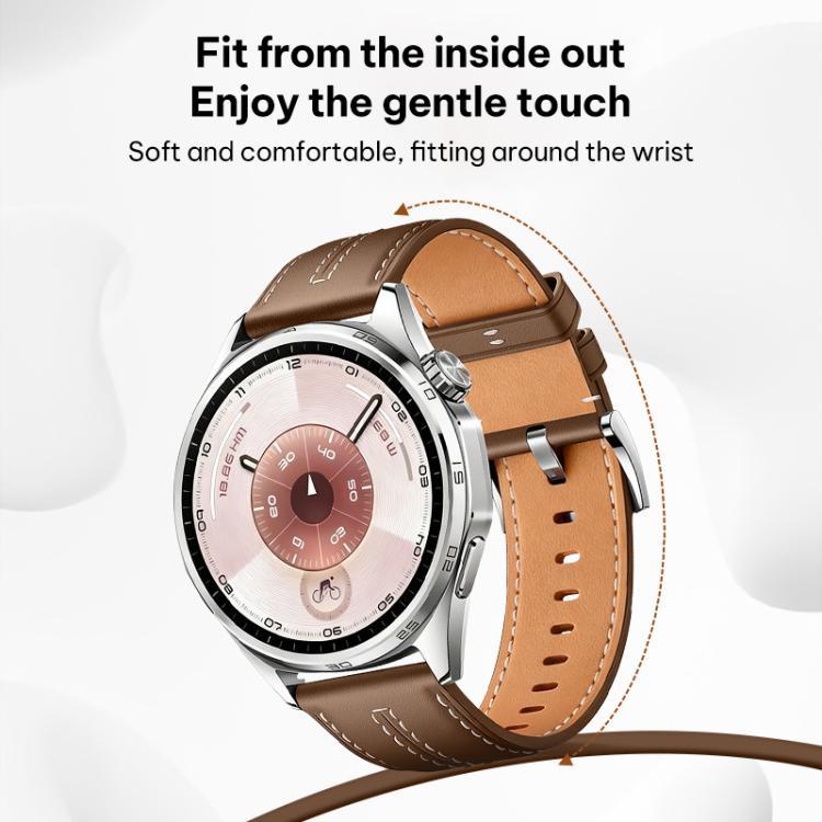 Cinturino per orologio xDfind in ecopelle con texture effetto pelle bovina composita, 18mm For Huawei Watch GT 6 41mm, 20mm, 22mm