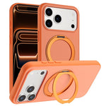 Custodia magnetica per telefono con supporto girevole a 360 gradi e finitura satinata effetto pelle., For iPhone 17 Pro Max, For iPhone 17 Pro, For iPhone 17, For iPhone Air