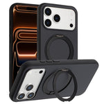 Custodia magnetica per telefono con supporto girevole a 360 gradi e finitura satinata effetto pelle., For iPhone 17 Pro Max, For iPhone 17 Pro, For iPhone 17, For iPhone Air