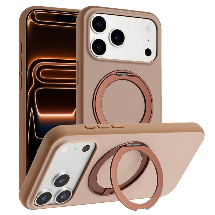 Custodia magnetica per telefono con supporto girevole a 360 gradi e finitura satinata effetto pelle., For iPhone 17 Pro Max, For iPhone 17 Pro, For iPhone 17, For iPhone Air