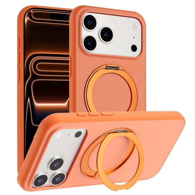 Custodia magnetica per telefono con supporto girevole a 360 gradi e finitura satinata effetto pelle., For iPhone 17 Pro Max, For iPhone 17 Pro, For iPhone 17, For iPhone Air
