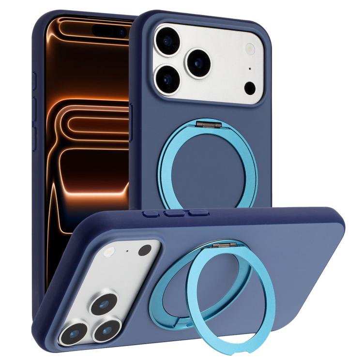 Custodia magnetica per telefono con supporto girevole a 360 gradi e finitura satinata effetto pelle., For iPhone 17 Pro Max, For iPhone 17 Pro, For iPhone 17, For iPhone Air