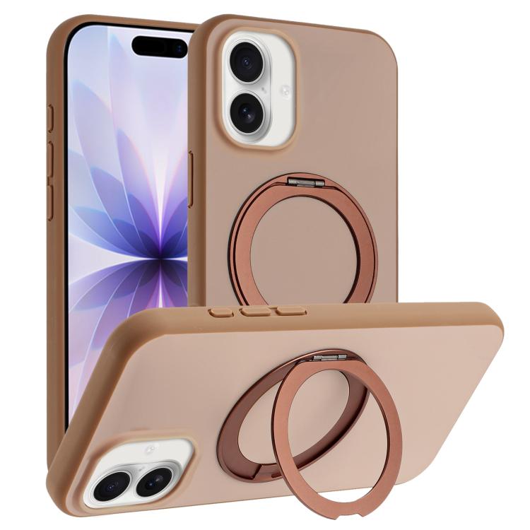 Custodia magnetica per telefono con supporto girevole a 360 gradi e finitura satinata effetto pelle., For iPhone 17 Pro Max, For iPhone 17 Pro, For iPhone 17, For iPhone Air