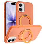 Custodia magnetica per telefono con supporto girevole a 360 gradi e finitura satinata effetto pelle., For iPhone 17 Pro Max, For iPhone 17 Pro, For iPhone 17, For iPhone Air