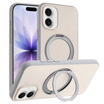 Custodia magnetica per telefono con supporto girevole a 360 gradi e finitura satinata effetto pelle., For iPhone 17 Pro Max, For iPhone 17 Pro, For iPhone 17, For iPhone Air