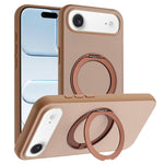 Custodia magnetica per telefono con supporto girevole a 360 gradi e finitura satinata effetto pelle., For iPhone 17 Pro Max, For iPhone 17 Pro, For iPhone 17, For iPhone Air
