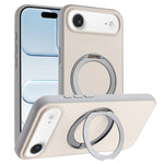 Custodia magnetica per telefono con supporto girevole a 360 gradi e finitura satinata effetto pelle., For iPhone 17 Pro Max, For iPhone 17 Pro, For iPhone 17, For iPhone Air
