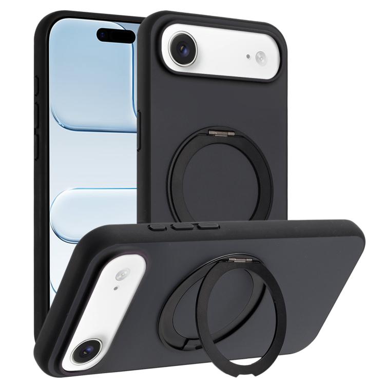 Custodia magnetica per telefono con supporto girevole a 360 gradi e finitura satinata effetto pelle., For iPhone 17 Pro Max, For iPhone 17 Pro, For iPhone 17, For iPhone Air