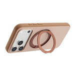 Custodia magnetica per telefono con supporto girevole a 360 gradi e finitura satinata effetto pelle., For iPhone 16 Pro Max, For iPhone 16 Pro, For iPhone 16, For iPhone 15 Pro Max