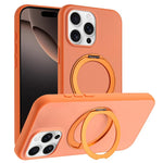 Custodia magnetica per telefono con supporto girevole a 360 gradi e finitura satinata effetto pelle., For iPhone 16 Pro Max, For iPhone 16 Pro, For iPhone 16, For iPhone 15 Pro Max