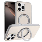 Custodia magnetica per telefono con supporto girevole a 360 gradi e finitura satinata effetto pelle., For iPhone 16 Pro Max, For iPhone 16 Pro, For iPhone 16, For iPhone 15 Pro Max