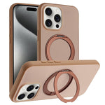 Custodia magnetica per telefono con supporto girevole a 360 gradi e finitura satinata effetto pelle., For iPhone 16 Pro Max, For iPhone 16 Pro, For iPhone 16, For iPhone 15 Pro Max