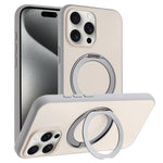 Custodia magnetica per telefono con supporto girevole a 360 gradi e finitura satinata effetto pelle., For iPhone 16 Pro Max, For iPhone 16 Pro, For iPhone 16, For iPhone 15 Pro Max