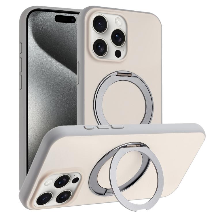 Custodia magnetica per telefono con supporto girevole a 360 gradi e finitura satinata effetto pelle., For iPhone 15 Pro, For iPhone 15 Plus, For iPhone 15, For iPhone 14