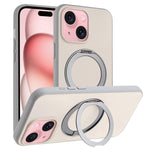 Custodia magnetica per telefono con supporto girevole a 360 gradi e finitura satinata effetto pelle., For iPhone 15 Pro, For iPhone 15 Plus, For iPhone 15, For iPhone 14