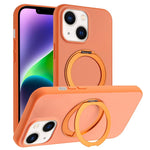 Custodia magnetica per telefono con supporto girevole a 360 gradi e finitura satinata effetto pelle., For iPhone 15 Pro, For iPhone 15 Plus, For iPhone 15, For iPhone 14