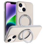 Custodia magnetica per telefono con supporto girevole a 360 gradi e finitura satinata effetto pelle., For iPhone 15 Pro, For iPhone 15 Plus, For iPhone 15, For iPhone 14