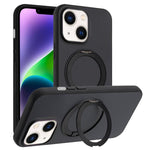 Custodia magnetica per telefono con supporto girevole a 360 gradi e finitura satinata effetto pelle., For iPhone 15 Pro, For iPhone 15 Plus, For iPhone 15, For iPhone 14